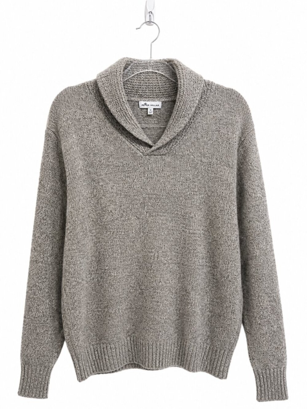 EUC Peter Millar Marled Wool Shawl-Neck Sweater